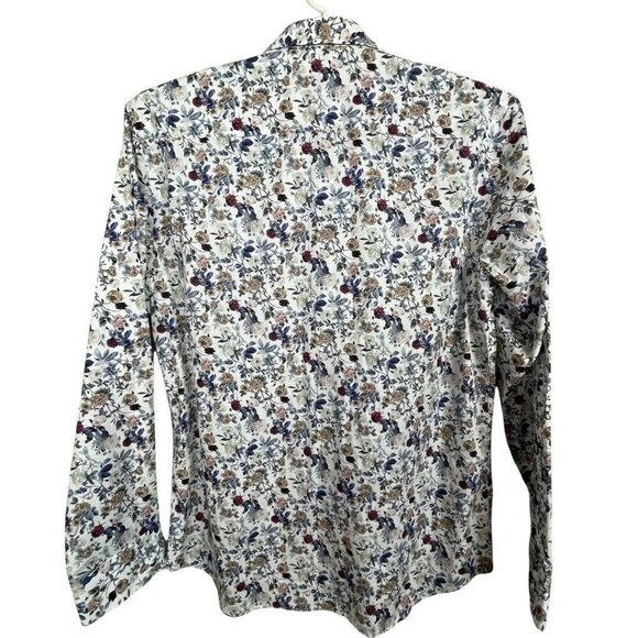 Xoos Size 6 XXL Men Fitted Printed Shirt Long Sleeve Multicolors Flowers - Picture 6 of 7